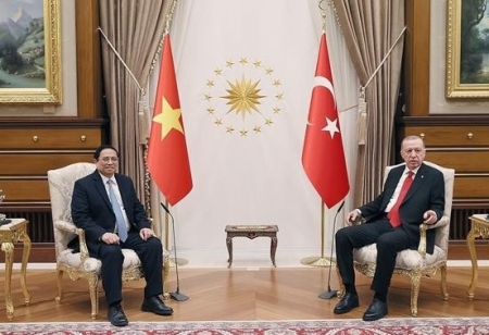 Thủ tướng Phạm Minh Chính gặp Tổng thống Thổ Nhĩ Kỳ Recep Tayyip Erdogan