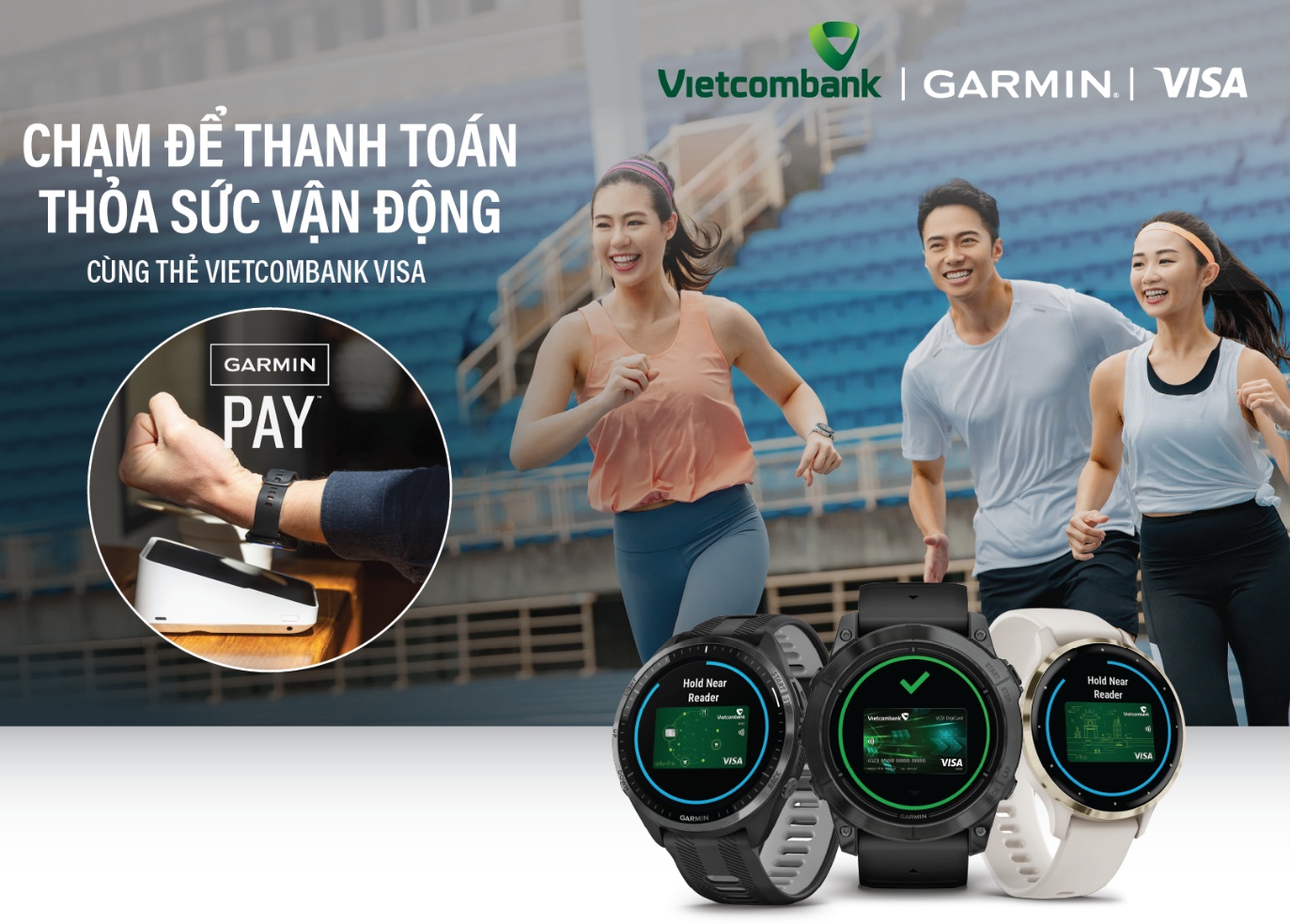 Vietcombank triển khai thanh toán một chạm Garmin Pay cho thẻ Visa