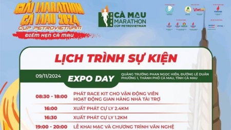 Đếm ngược ngày diễn ra Giải Marathon Cà Mau 2024 Cúp Petrovietnam