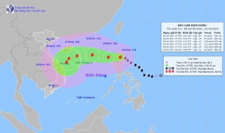 Bão Trami tăng cấp, liên tục đổi hướng khi vào Biển Đông