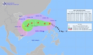 Bão Trami tăng cấp, liên tục đổi hướng khi vào Biển Đông