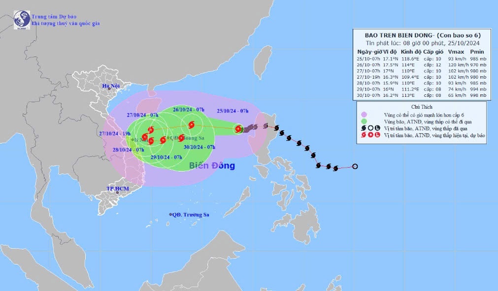Bão Trami sắp đạt cấp cực đại, dự báo liên tục đổi hướng