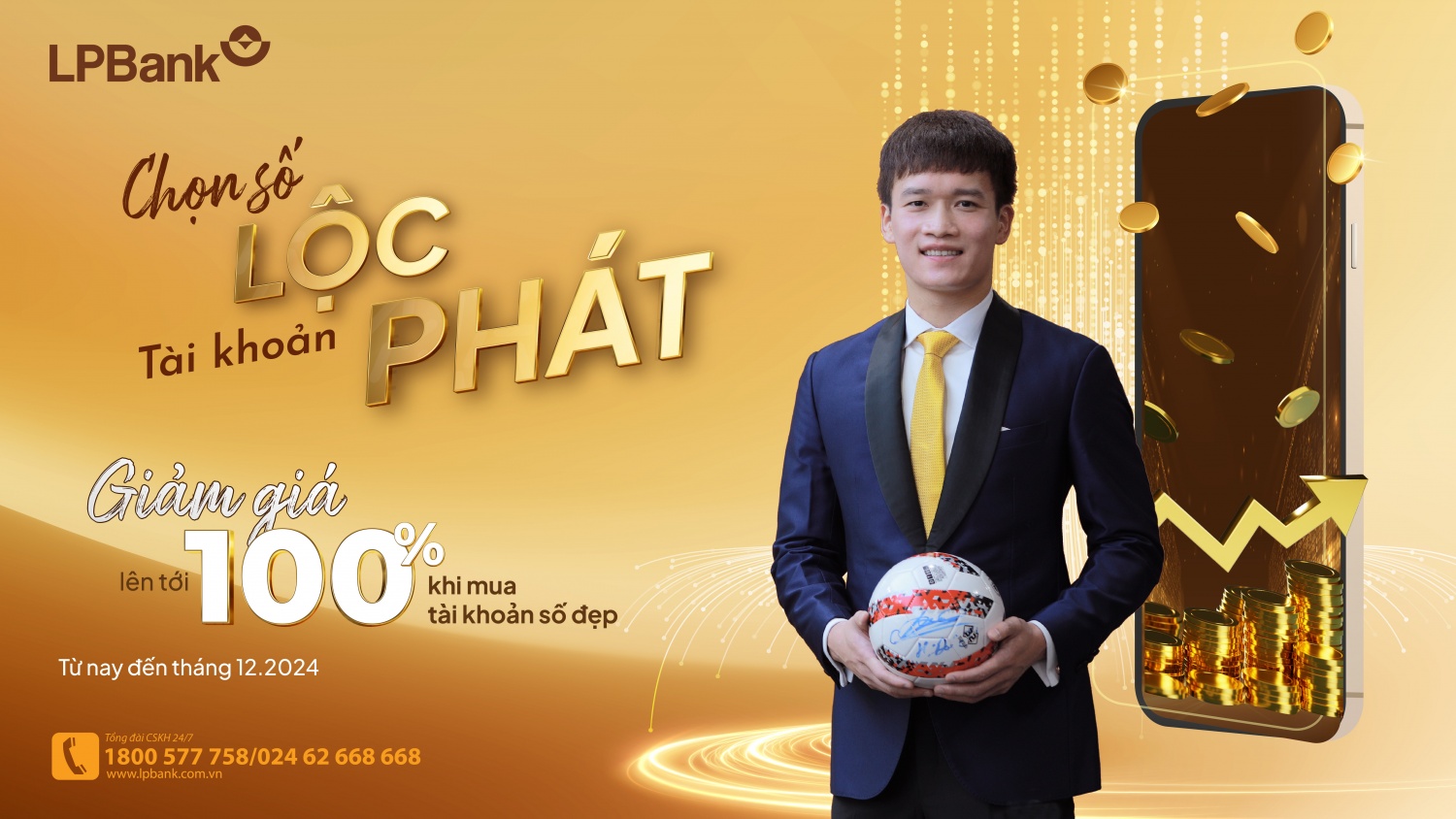 Cơ hội nhận quà Lộc Phát khi mở tài khoản số đẹp của LPBank