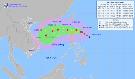 Bão Yinxing giật cấp 16 đang di chuyển vào Biển Đông