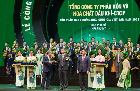 Đạm Phú Mỹ và NPK Phú Mỹ tiếp tục được công nhận là “Thương hiệu Quốc gia” năm 2024