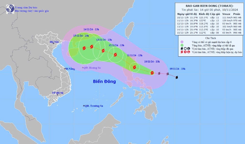 Cảnh báo bão Toraji nối tiếp bão Yinxing đổ bộ Biển Đông