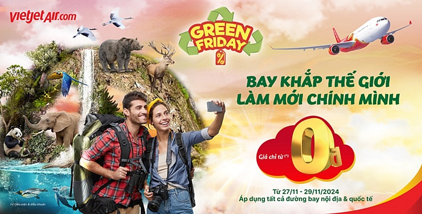 Bay xanh cùng Vietjet với siêu khuyến mãi Green Friday!