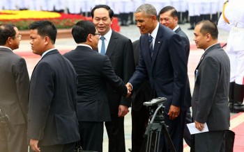 [Chùm ảnh] Lễ đón Tổng thống Obama tại Phủ Chủ tịch