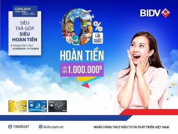 “Siêu trả góp, siêu hoàn tiền” cùng thẻ tín dụng BIDV