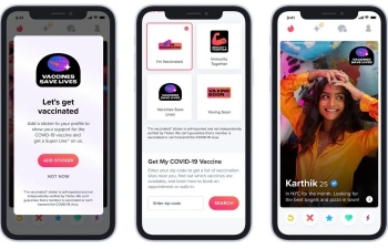 Các ứng dụng hẹn hò khuyến khích người dùng tiêm vắc-xin phòng Covid-19