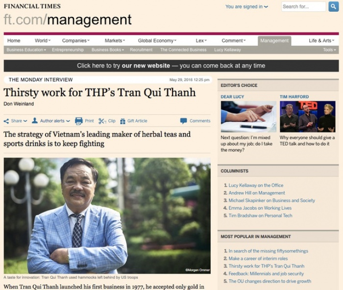 financial times thuc hien phong su dac biet ve cuoc doi vua tra viet nam