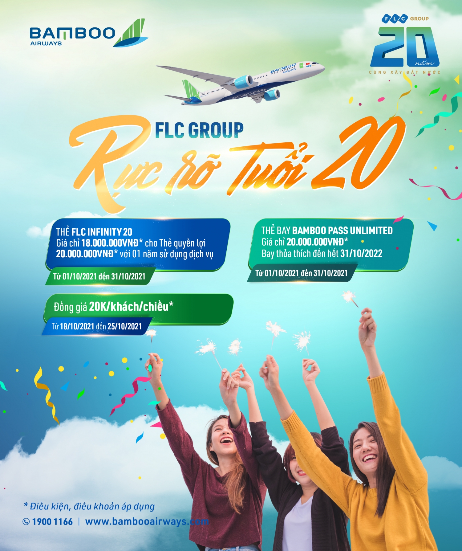 Bamboo Airways tưng bừng mở tiệc ưu đãi mừng sinh nhật FLC 20 tuổi