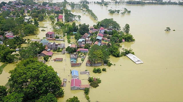 vung ron lu ha noi ngap trong bien nuoc nhin tu flycam