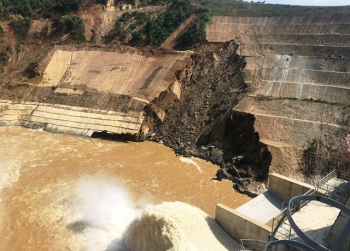 Thanh Hóa: Sạt trượt mái đào hạ lưu đập thủy điện Trung Sơn