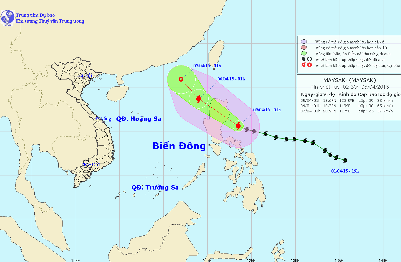 Bão Maysak có thể chuyển hướng