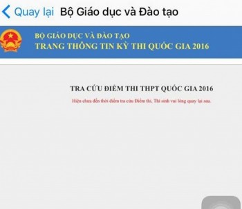 Bộ GD&ĐT công bố điểm thi THPT Quốc gia sau các cụm 30 phút