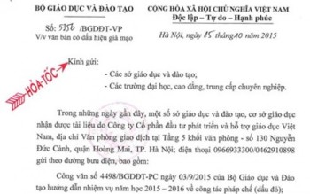 Xuất hiện trường hợp giả mạo con dấu, chữ ký của Bộ GD&ĐT