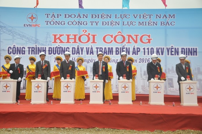 khoi cong duong day va tram bien ap 110kv yen dinh