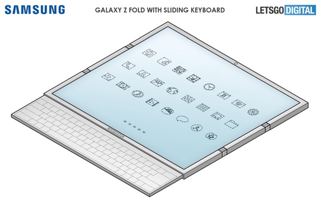 Độc đáo ý tưởng smartphone màn hình gập với bàn phím trượt của Samsung - 1