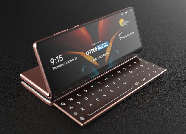 Độc đáo ý tưởng smartphone màn hình gập với bàn phím trượt của Samsung - 6
