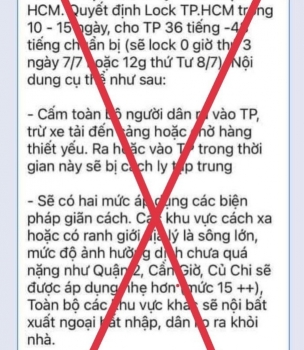 Bác bỏ tin giả “đóng cửa” TP Hồ Chí Minh 10-15 ngày