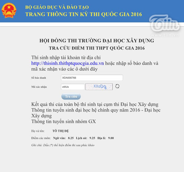 tam thu cua nu sinh dat 30 diem gui bo truong bo cong an