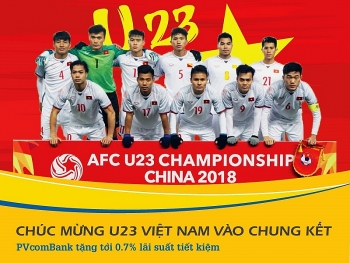 PVcomBank tặng lãi suất “khủng” mừng chiến thắng U23 Việt Nam