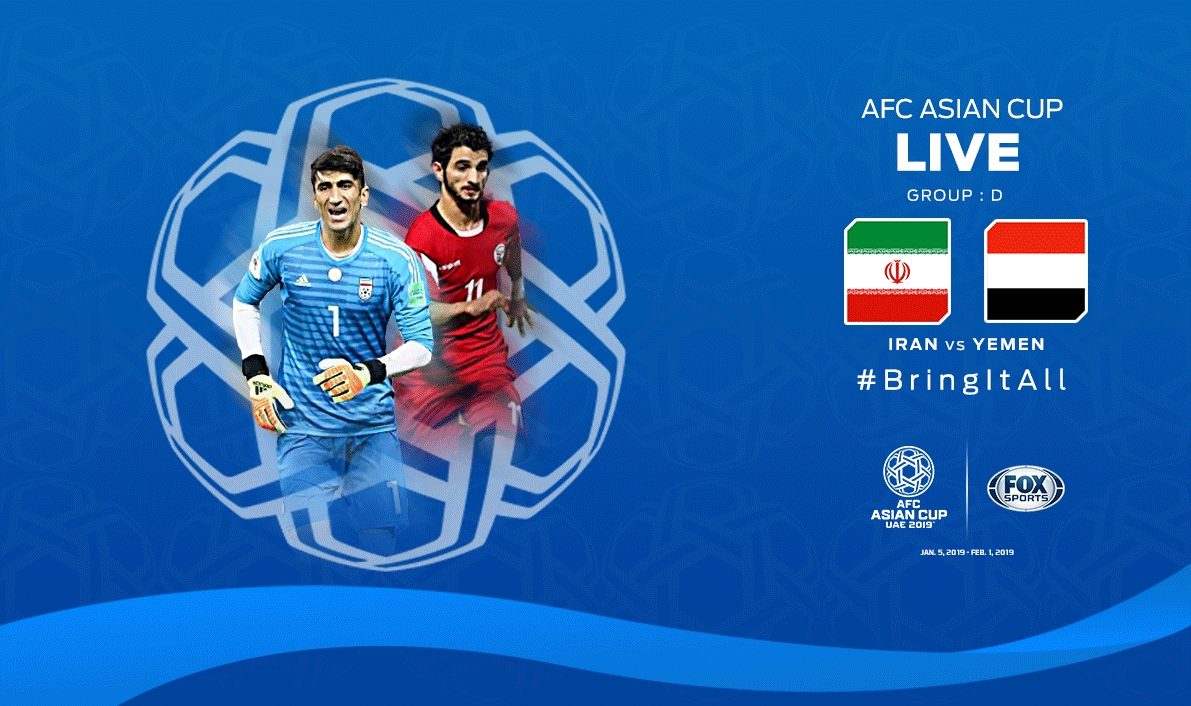 Xem trực tiếp bóng đá Iran vs Yemen, 23h ngày 7/1 (Asian Cup 2019)