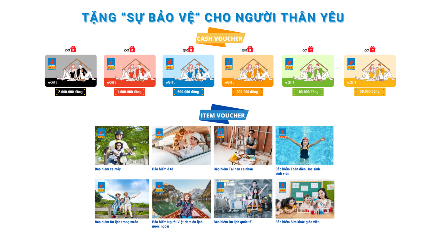 Tặng “sự bảo vệ” cho người thân yêu với thẻ quà tặng Bảo hiểm PVI trên Got It