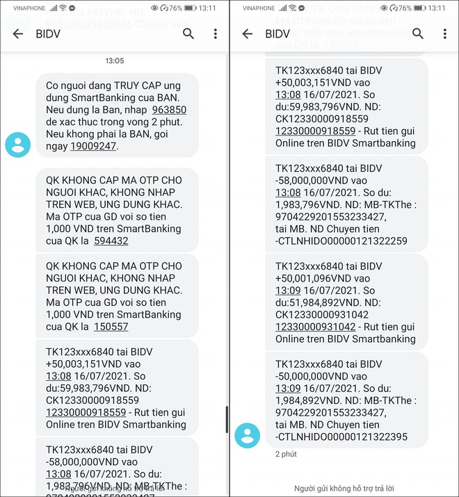 Nghe một cú điện thoại lạ của nhân viên BIDV rởm, mất luôn 108 triệu đồng  - 2