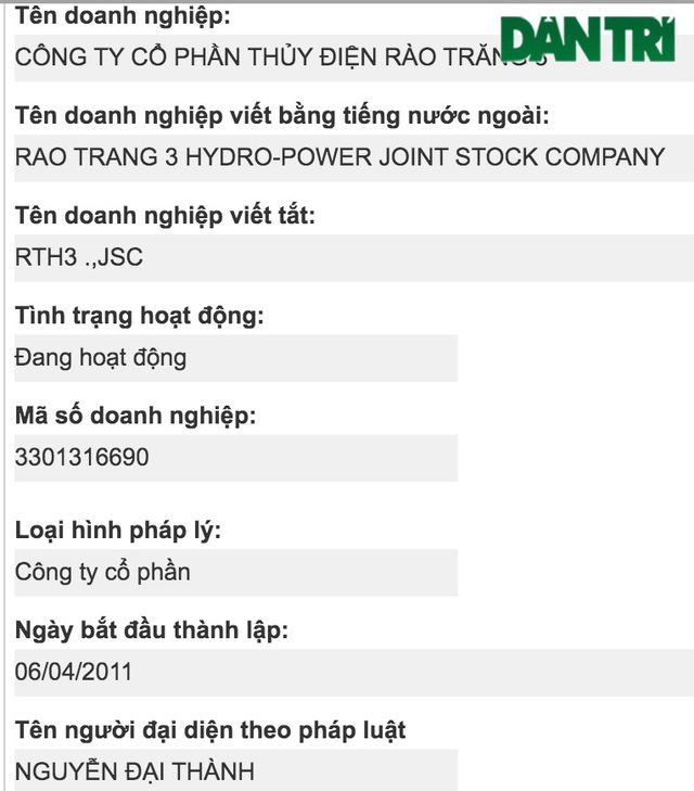 Những thông tin bất ngờ về chủ đầu tư của Thủy điện Rào Trăng 3 - 2