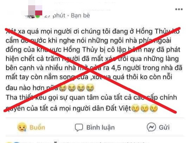 Xử phạt 2 người tung tin thất thiệt cả trăm người chết do lũ - 1