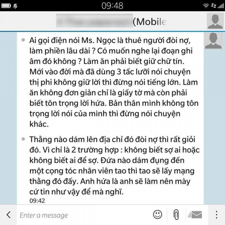 Ca sĩ bị đe dọa tính mạng