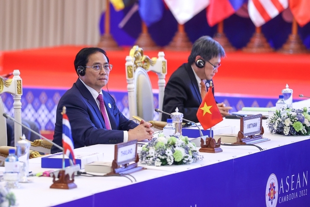 Thủ tướng Chính phủ Phạm Minh Chính khẳng định Việt Nam và các nước ASEAN coi trọng mối quan hệ với Trung Quốc - Ảnh: VGP/Nhật Bắc