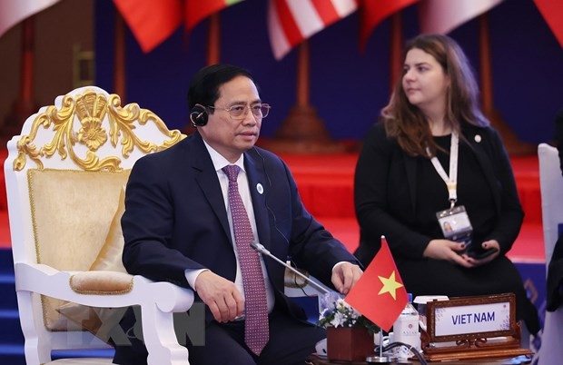 Thủ tướng Phạm Minh Chính dự đối thoại toàn cầu ASEAN lần thứ 2. (Ảnh: Dương Giang/TTXVN)