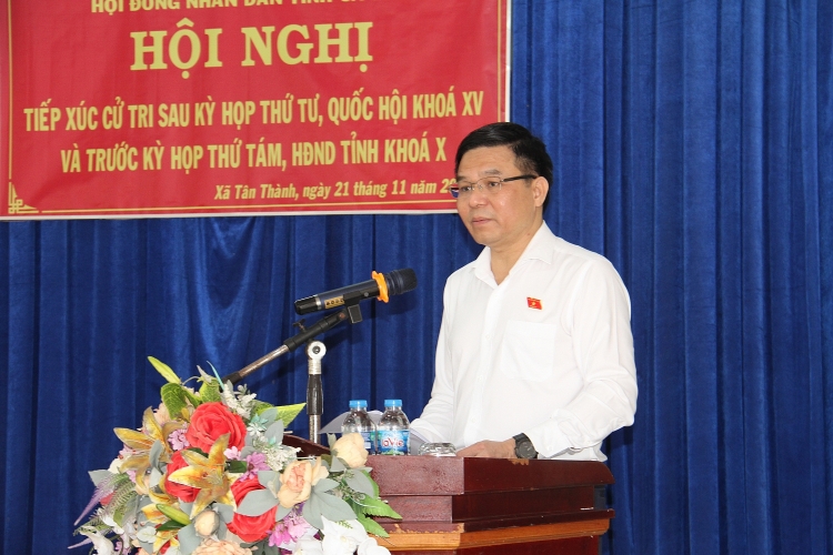 Đồng chí Lê Mạnh Hùng tiếp xúc cử tri xã Tân Thành, TP Cà Mau sau kỳ họp thứ 4, Quốc hội Khoá XV