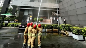 Diễn tập phương án chữa cháy, cứu nạn cứu hộ tại tòa nhà PV GAS Tower