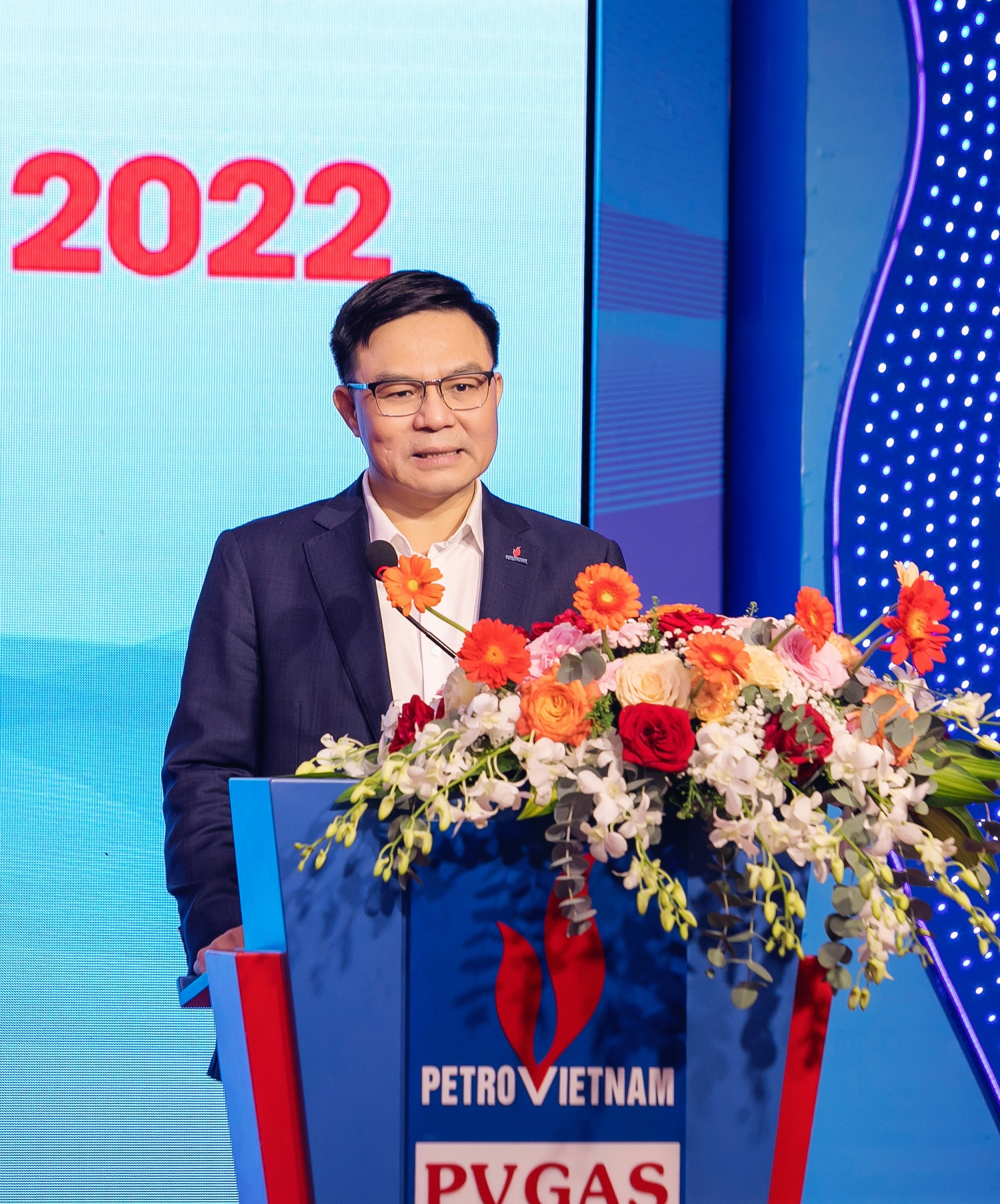 Ông Lê Mạnh Hùng – Tổng Giám đốc Petrovietnam phát biểu chúc mừng những thành tích nổi bật của PV GAS trong năm 2022 và chỉ đạo chương trình kế hoạch năm 2023