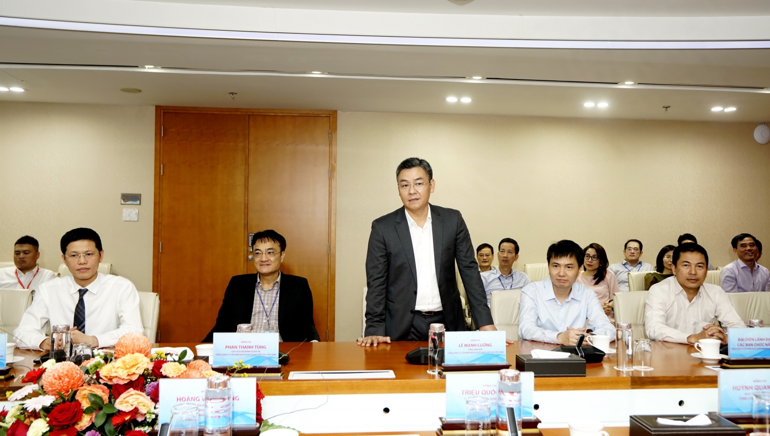ông Lê Mạnh Cường – Tổng giám đốc PTSC phát biểu cam kết đáp ứng các yêu cầu của PV GAS về an toàn, chất lượng và tiến độ phối hợp thực hiện Dự án