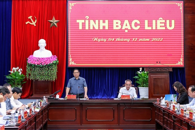 Kết luận của Thủ tướng Chính phủ Phạm Minh Chính tại buổi làm việc với lãnh đạo tỉnh Bạc Liêu