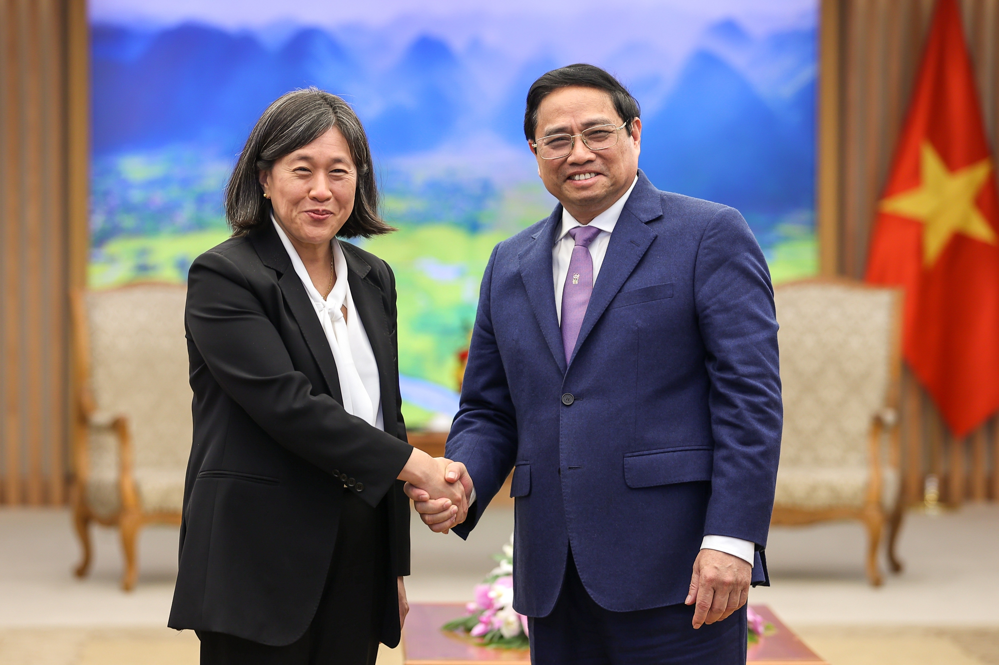 Thủ tướng Phạm Minh Chính đã tiếp Đại diện Thương mại Hoa Kỳ Katherine Tai