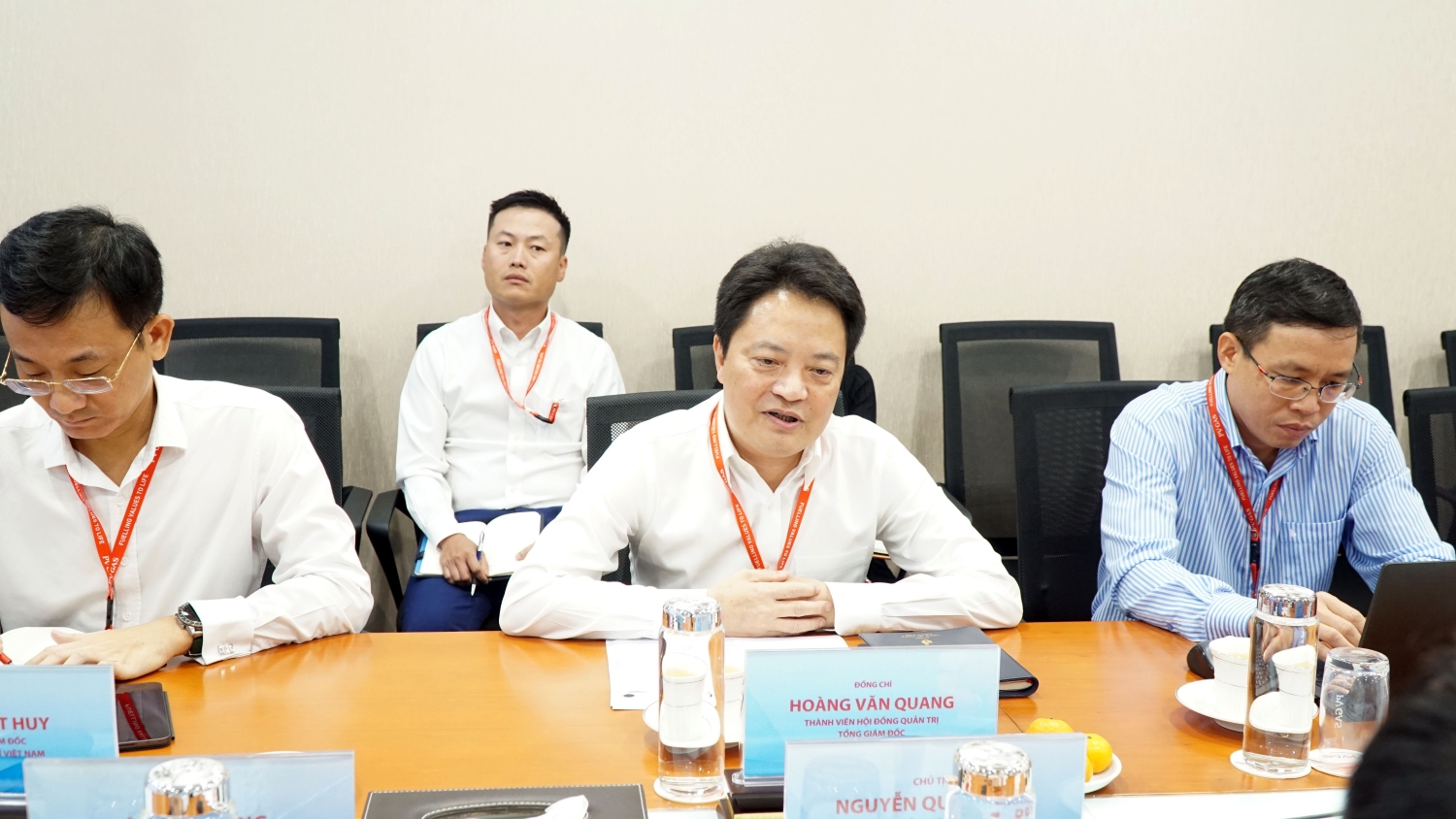 Tổng Giám đốc PV GAS Hoàng Văn Quang phát biểu tại buổi làm việc