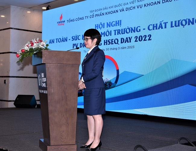 Phó Trưởng Ban CNATMT PVN Đỗ Thị Thu Phương phát biểu chỉ đạo tại Hội nghị.