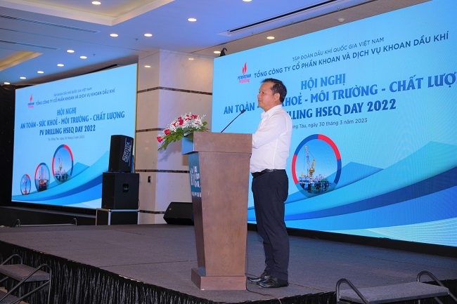 Chủ tịch HĐQT PV Drilling Mai Thế Toàn phát biểu chỉ đạo tại Hội nghị.