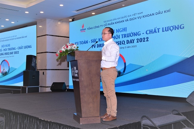 Phó TGĐ PV Drilling Đinh Quang Nhựt phát biểu khai mạc Hội nghị.