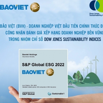 Bảo Việt - Doanh nghiệp Việt đầu tiên  chính thức được công nhận đánh giá xếp hạng doanh nghiệp bền vững  trong nhóm Chỉ số Dow Jones Sustainability Indices-DJSI