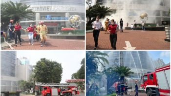 Diễn tập phương án chữa cháy và cứu nạn, cứu hộ tại Tòa nhà Petrovietnam năm 2023