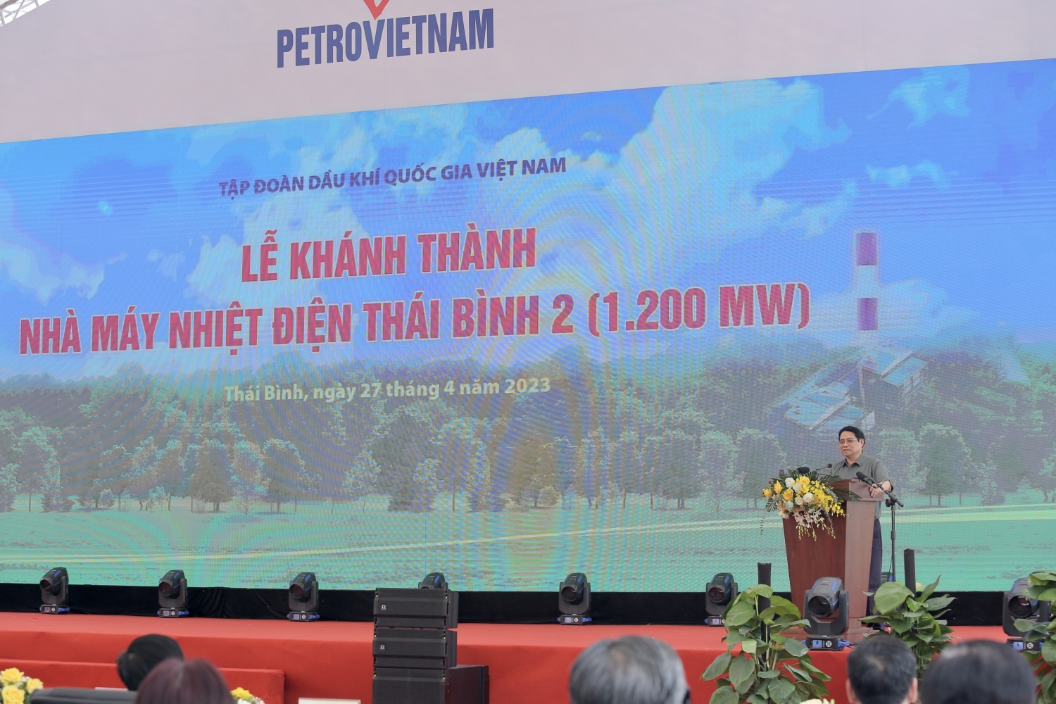 Thủ tướng Phạm Minh Chính dự Lễ khánh thành NMNĐ Thái Bình 2