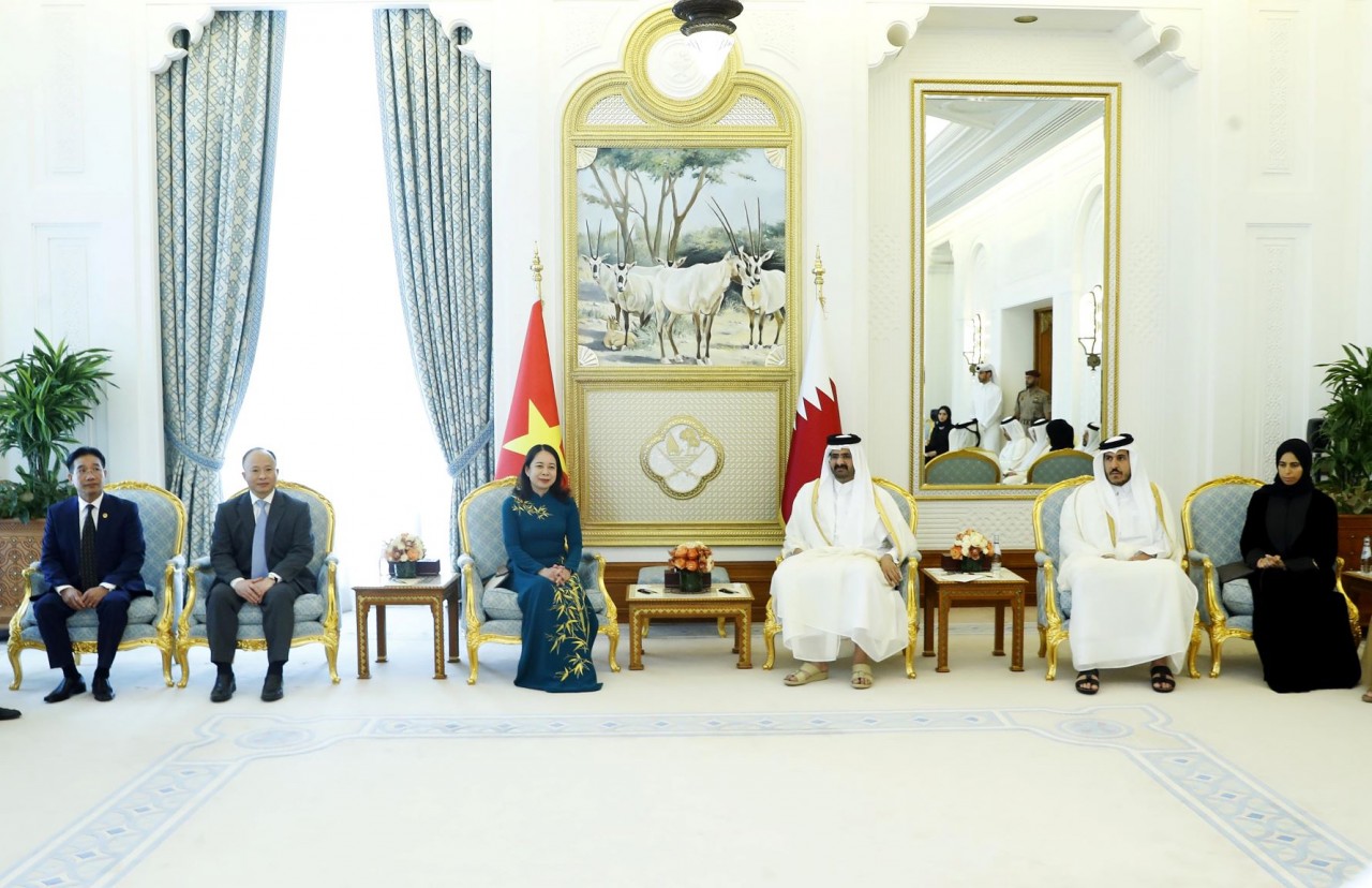 Phó Chủ tịch nước Võ Thị Ánh Xuân hội đàm với Phó Quốc vương Qatar Abdullah bin Hamad  Al Thani.