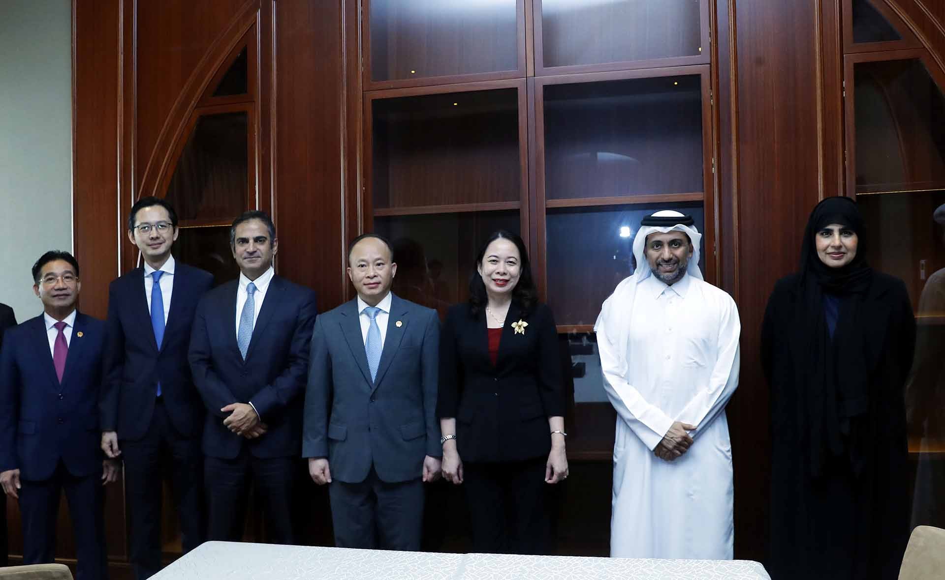 Phó Chủ tịch nước Võ Thị Ánh Xuân tiếp Chủ tịch Phòng Thương mại và Công nghiệp Qatar (QCCI) Khalifa bin Jasim Al-Thani. (Nguồn: TTXVN)